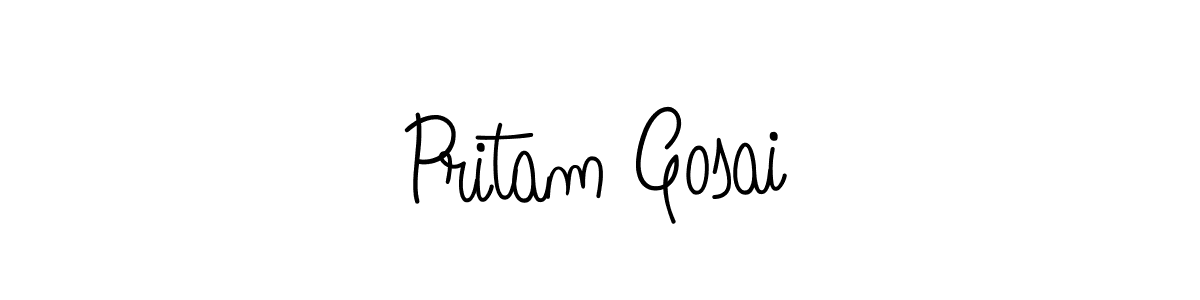 How to make Pritam Gosai signature? Angelique-Rose-font-FFP is a professional autograph style. Create handwritten signature for Pritam Gosai name. Pritam Gosai signature style 5 images and pictures png