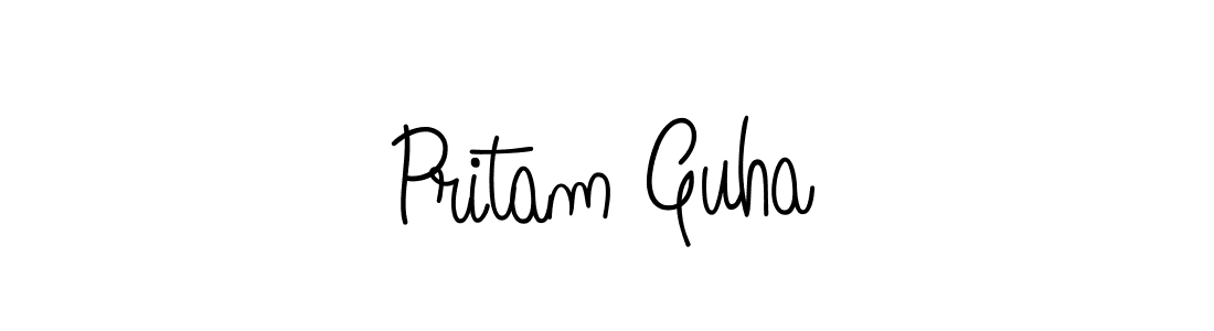 You should practise on your own different ways (Angelique-Rose-font-FFP) to write your name (Pritam Guha) in signature. don't let someone else do it for you. Pritam Guha signature style 5 images and pictures png