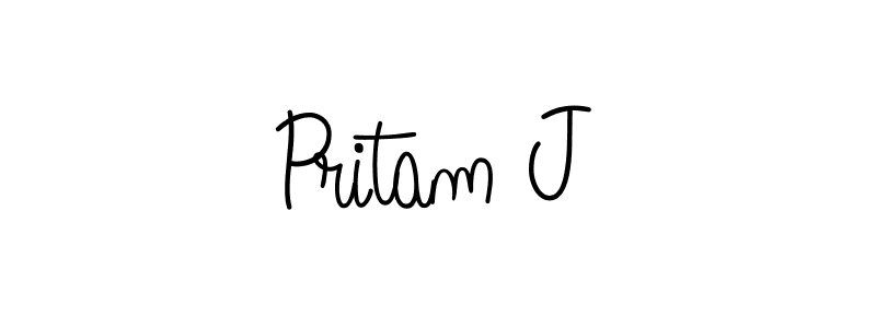 Also we have Pritam J name is the best signature style. Create professional handwritten signature collection using Angelique-Rose-font-FFP autograph style. Pritam J signature style 5 images and pictures png