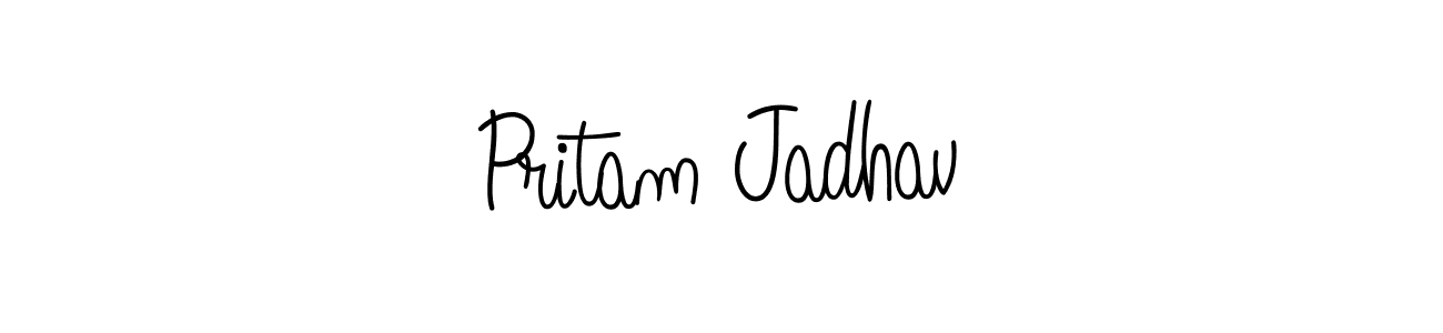 How to make Pritam Jadhav name signature. Use Angelique-Rose-font-FFP style for creating short signs online. This is the latest handwritten sign. Pritam Jadhav signature style 5 images and pictures png