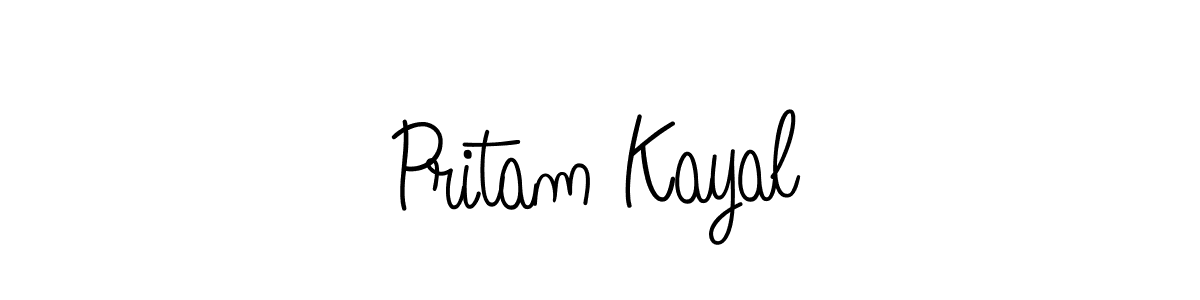 Make a beautiful signature design for name Pritam Kayal. With this signature (Angelique-Rose-font-FFP) style, you can create a handwritten signature for free. Pritam Kayal signature style 5 images and pictures png