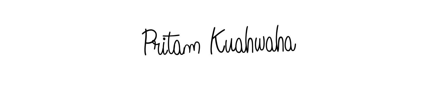 Also we have Pritam Kuahwaha name is the best signature style. Create professional handwritten signature collection using Angelique-Rose-font-FFP autograph style. Pritam Kuahwaha signature style 5 images and pictures png