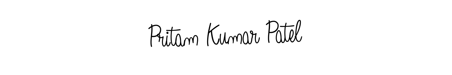 Create a beautiful signature design for name Pritam Kumar Patel. With this signature (Angelique-Rose-font-FFP) fonts, you can make a handwritten signature for free. Pritam Kumar Patel signature style 5 images and pictures png