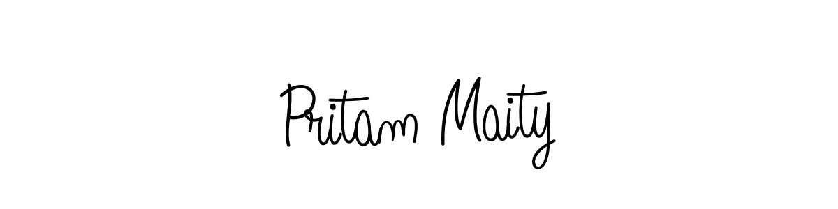 How to make Pritam Maity name signature. Use Angelique-Rose-font-FFP style for creating short signs online. This is the latest handwritten sign. Pritam Maity signature style 5 images and pictures png