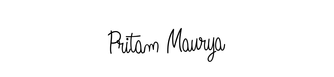 Pritam Maurya stylish signature style. Best Handwritten Sign (Angelique-Rose-font-FFP) for my name. Handwritten Signature Collection Ideas for my name Pritam Maurya. Pritam Maurya signature style 5 images and pictures png