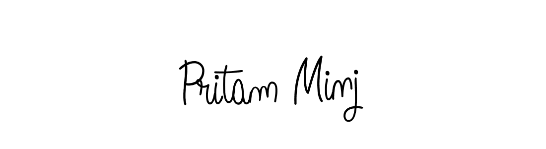 Use a signature maker to create a handwritten signature online. With this signature software, you can design (Angelique-Rose-font-FFP) your own signature for name Pritam Minj. Pritam Minj signature style 5 images and pictures png