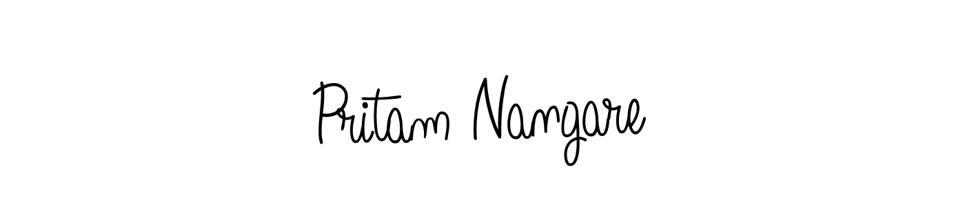 How to make Pritam Nangare signature? Angelique-Rose-font-FFP is a professional autograph style. Create handwritten signature for Pritam Nangare name. Pritam Nangare signature style 5 images and pictures png
