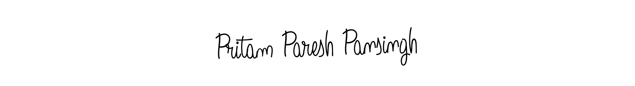 Make a beautiful signature design for name Pritam Paresh Pansingh. With this signature (Angelique-Rose-font-FFP) style, you can create a handwritten signature for free. Pritam Paresh Pansingh signature style 5 images and pictures png