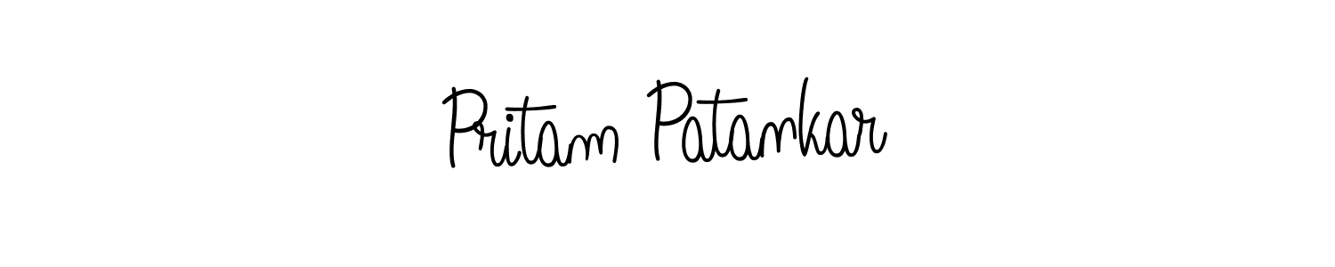 The best way (Angelique-Rose-font-FFP) to make a short signature is to pick only two or three words in your name. The name Pritam Patankar include a total of six letters. For converting this name. Pritam Patankar signature style 5 images and pictures png