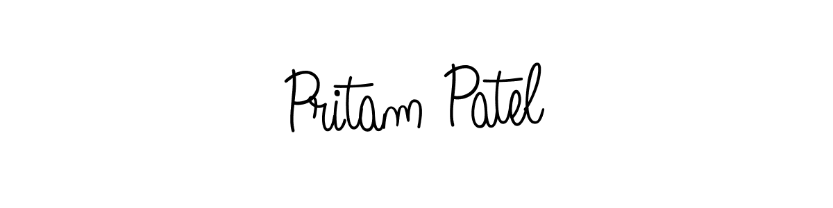 The best way (Angelique-Rose-font-FFP) to make a short signature is to pick only two or three words in your name. The name Pritam Patel include a total of six letters. For converting this name. Pritam Patel signature style 5 images and pictures png