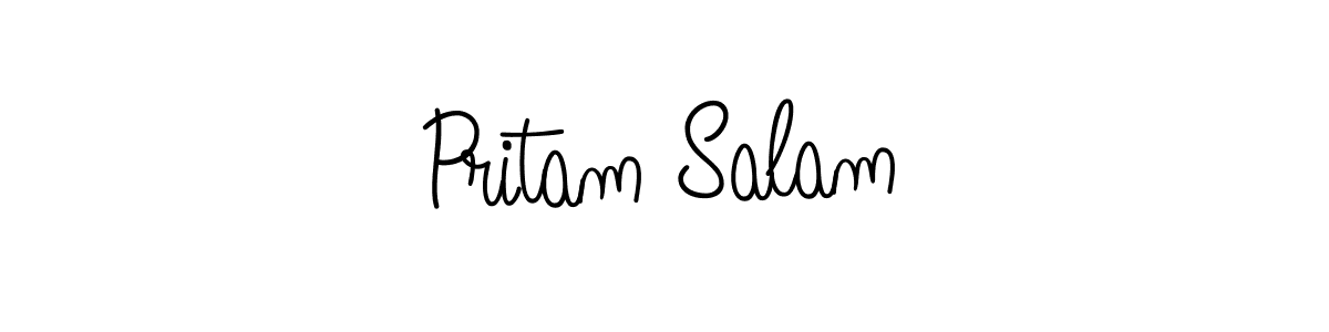 The best way (Angelique-Rose-font-FFP) to make a short signature is to pick only two or three words in your name. The name Pritam Salam include a total of six letters. For converting this name. Pritam Salam signature style 5 images and pictures png