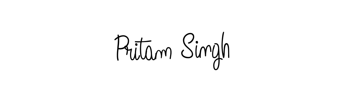 How to make Pritam Singh name signature. Use Angelique-Rose-font-FFP style for creating short signs online. This is the latest handwritten sign. Pritam Singh signature style 5 images and pictures png