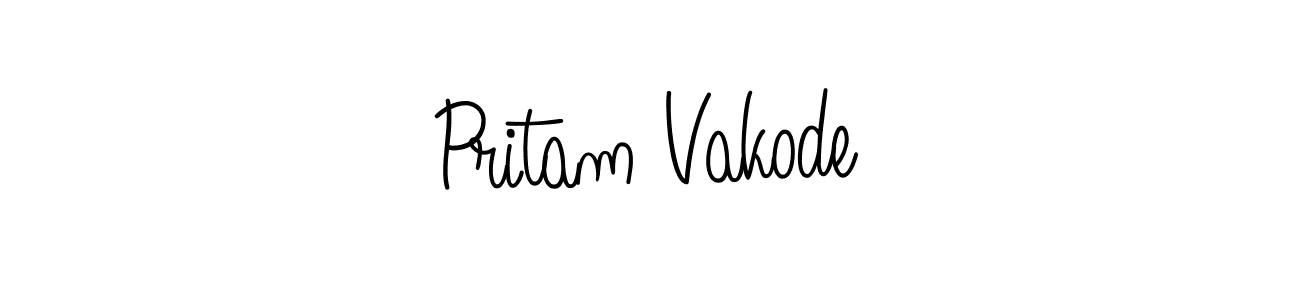 How to make Pritam Vakode signature? Angelique-Rose-font-FFP is a professional autograph style. Create handwritten signature for Pritam Vakode name. Pritam Vakode signature style 5 images and pictures png