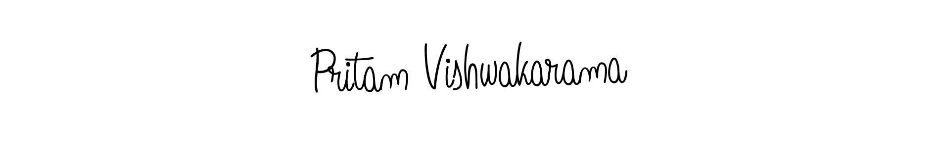 Also we have Pritam Vishwakarama name is the best signature style. Create professional handwritten signature collection using Angelique-Rose-font-FFP autograph style. Pritam Vishwakarama signature style 5 images and pictures png