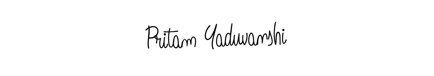 Make a beautiful signature design for name Pritam Yaduvanshi. With this signature (Angelique-Rose-font-FFP) style, you can create a handwritten signature for free. Pritam Yaduvanshi signature style 5 images and pictures png