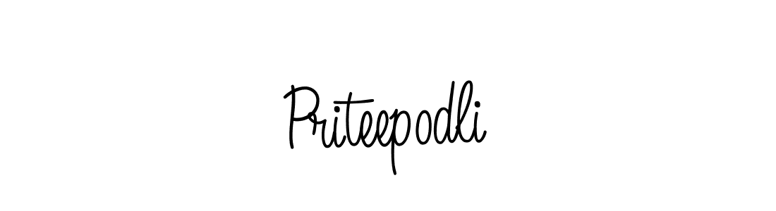 How to make Priteepodli name signature. Use Angelique-Rose-font-FFP style for creating short signs online. This is the latest handwritten sign. Priteepodli signature style 5 images and pictures png