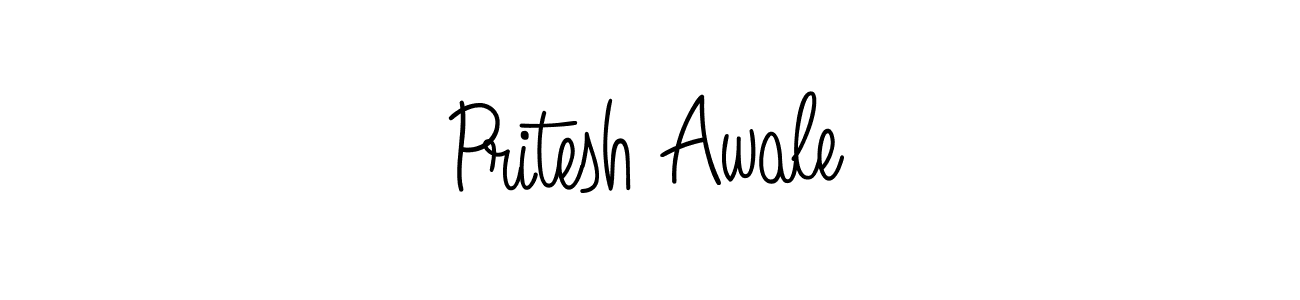 How to make Pritesh Awale name signature. Use Angelique-Rose-font-FFP style for creating short signs online. This is the latest handwritten sign. Pritesh Awale signature style 5 images and pictures png