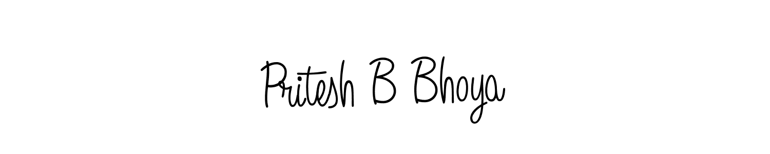 Make a beautiful signature design for name Pritesh B Bhoya. With this signature (Angelique-Rose-font-FFP) style, you can create a handwritten signature for free. Pritesh B Bhoya signature style 5 images and pictures png