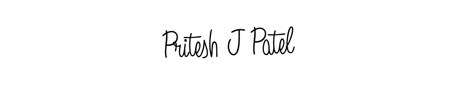 Design your own signature with our free online signature maker. With this signature software, you can create a handwritten (Angelique-Rose-font-FFP) signature for name Pritesh J Patel. Pritesh J Patel signature style 5 images and pictures png