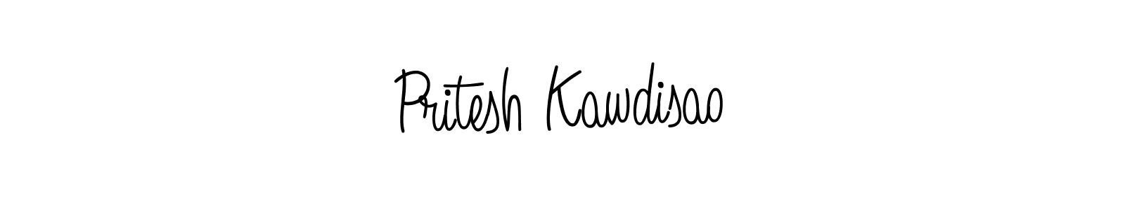 How to make Pritesh Kawdisao name signature. Use Angelique-Rose-font-FFP style for creating short signs online. This is the latest handwritten sign. Pritesh Kawdisao signature style 5 images and pictures png