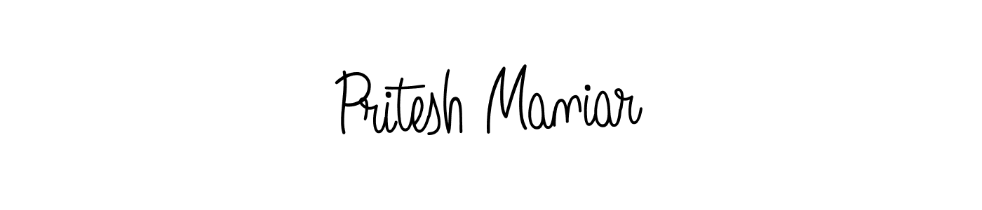 Create a beautiful signature design for name Pritesh Maniar. With this signature (Angelique-Rose-font-FFP) fonts, you can make a handwritten signature for free. Pritesh Maniar signature style 5 images and pictures png