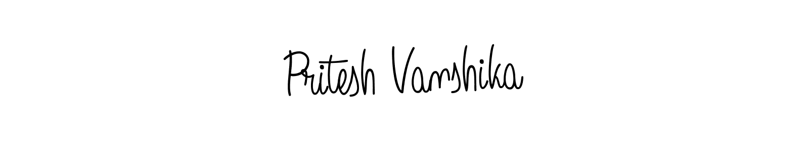 Pritesh Vanshika stylish signature style. Best Handwritten Sign (Angelique-Rose-font-FFP) for my name. Handwritten Signature Collection Ideas for my name Pritesh Vanshika. Pritesh Vanshika signature style 5 images and pictures png