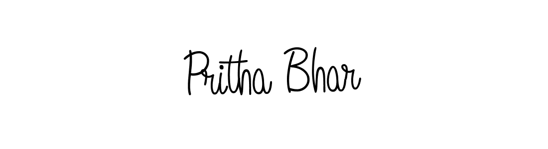 The best way (Angelique-Rose-font-FFP) to make a short signature is to pick only two or three words in your name. The name Pritha Bhar include a total of six letters. For converting this name. Pritha Bhar signature style 5 images and pictures png