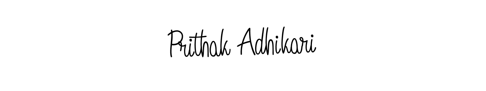 Make a beautiful signature design for name Prithak Adhikari. With this signature (Angelique-Rose-font-FFP) style, you can create a handwritten signature for free. Prithak Adhikari signature style 5 images and pictures png
