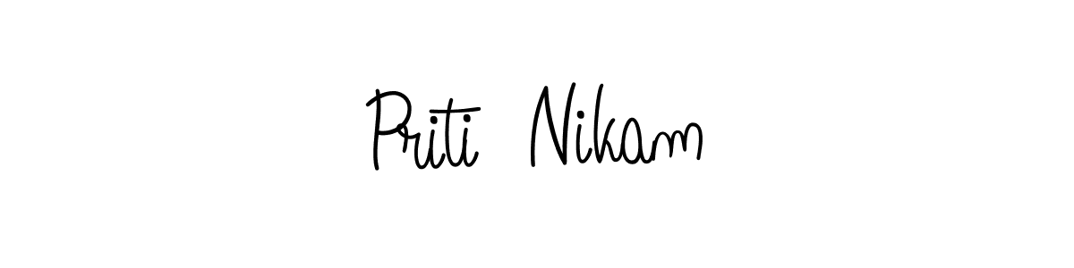 How to make Priti  Nikam name signature. Use Angelique-Rose-font-FFP style for creating short signs online. This is the latest handwritten sign. Priti  Nikam signature style 5 images and pictures png