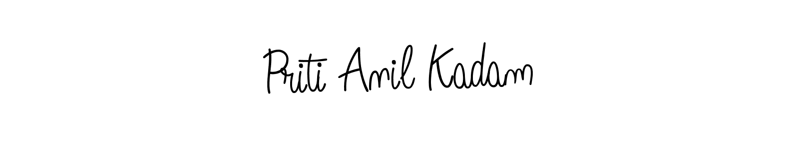 Create a beautiful signature design for name Priti Anil Kadam. With this signature (Angelique-Rose-font-FFP) fonts, you can make a handwritten signature for free. Priti Anil Kadam signature style 5 images and pictures png