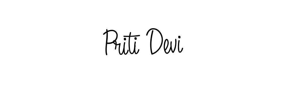 The best way (Angelique-Rose-font-FFP) to make a short signature is to pick only two or three words in your name. The name Priti Devi include a total of six letters. For converting this name. Priti Devi signature style 5 images and pictures png