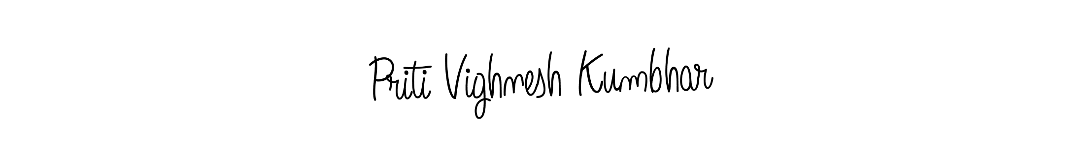 Priti Vighnesh Kumbhar stylish signature style. Best Handwritten Sign (Angelique-Rose-font-FFP) for my name. Handwritten Signature Collection Ideas for my name Priti Vighnesh Kumbhar. Priti Vighnesh Kumbhar signature style 5 images and pictures png