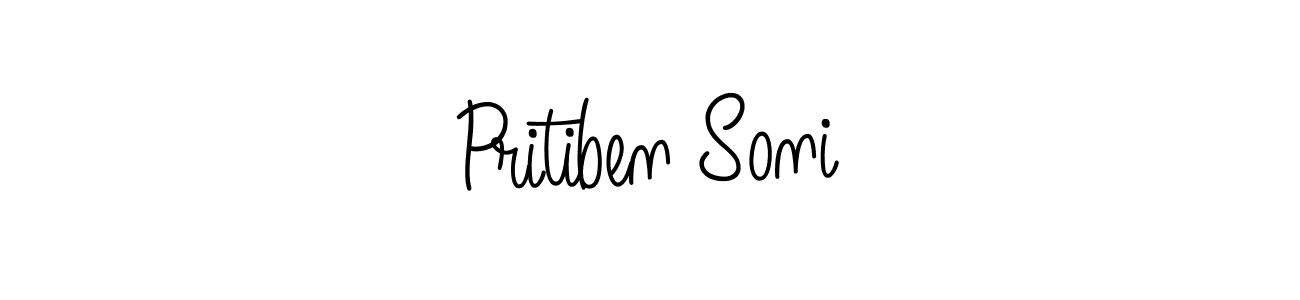 How to make Pritiben Soni name signature. Use Angelique-Rose-font-FFP style for creating short signs online. This is the latest handwritten sign. Pritiben Soni signature style 5 images and pictures png