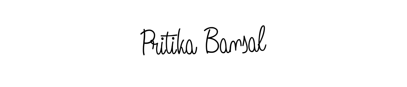 Make a beautiful signature design for name Pritika Bansal. With this signature (Angelique-Rose-font-FFP) style, you can create a handwritten signature for free. Pritika Bansal signature style 5 images and pictures png