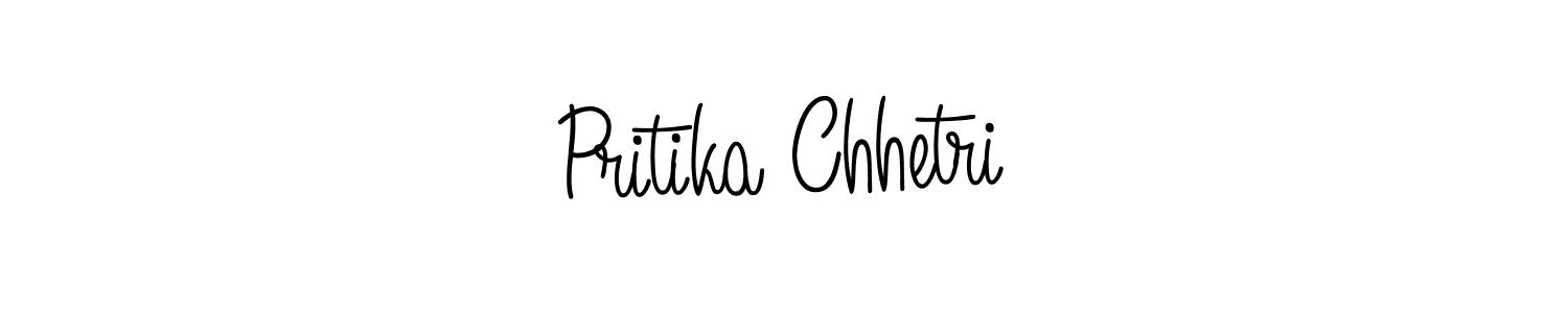 The best way (Angelique-Rose-font-FFP) to make a short signature is to pick only two or three words in your name. The name Pritika Chhetri include a total of six letters. For converting this name. Pritika Chhetri signature style 5 images and pictures png