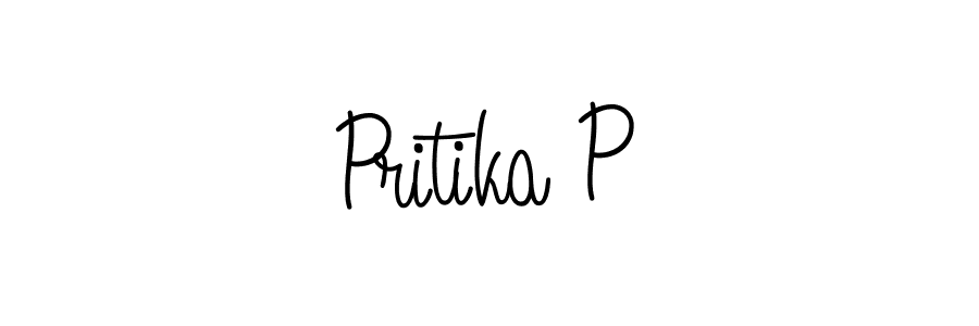 How to make Pritika P name signature. Use Angelique-Rose-font-FFP style for creating short signs online. This is the latest handwritten sign. Pritika P signature style 5 images and pictures png