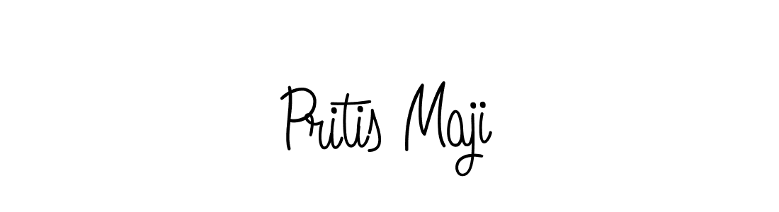 Use a signature maker to create a handwritten signature online. With this signature software, you can design (Angelique-Rose-font-FFP) your own signature for name Pritis Maji. Pritis Maji signature style 5 images and pictures png