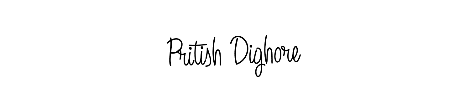 Design your own signature with our free online signature maker. With this signature software, you can create a handwritten (Angelique-Rose-font-FFP) signature for name Pritish Dighore. Pritish Dighore signature style 5 images and pictures png