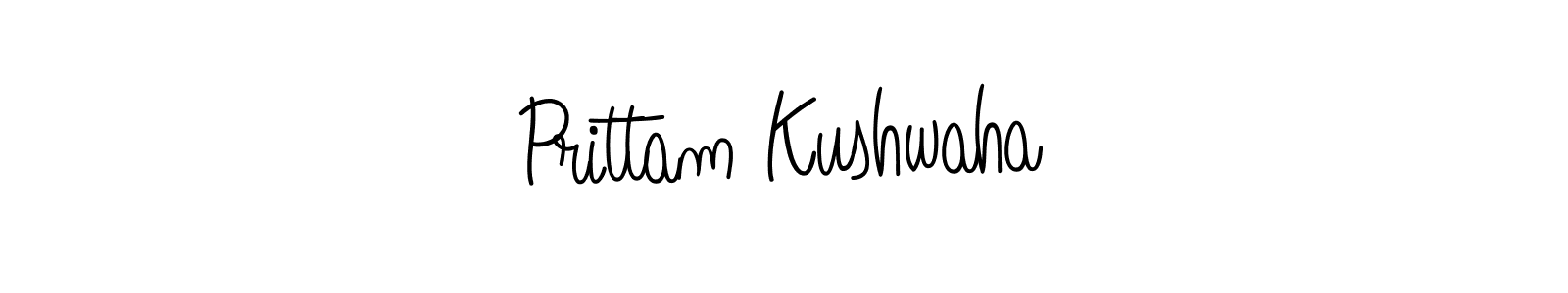 Design your own signature with our free online signature maker. With this signature software, you can create a handwritten (Angelique-Rose-font-FFP) signature for name Prittam Kushwaha. Prittam Kushwaha signature style 5 images and pictures png