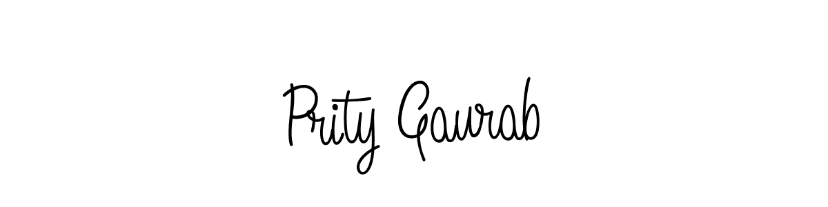Create a beautiful signature design for name Prity Gaurab. With this signature (Angelique-Rose-font-FFP) fonts, you can make a handwritten signature for free. Prity Gaurab signature style 5 images and pictures png