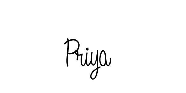 The best way (Angelique-Rose-font-FFP) to make a short signature is to pick only two or three words in your name. The name Priya  include a total of six letters. For converting this name. Priya  signature style 5 images and pictures png