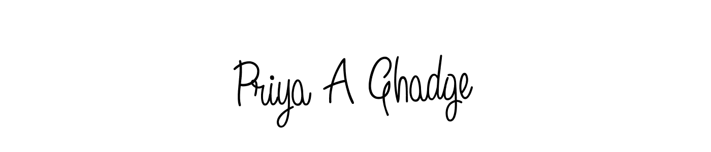 Design your own signature with our free online signature maker. With this signature software, you can create a handwritten (Angelique-Rose-font-FFP) signature for name Priya A Ghadge. Priya A Ghadge signature style 5 images and pictures png