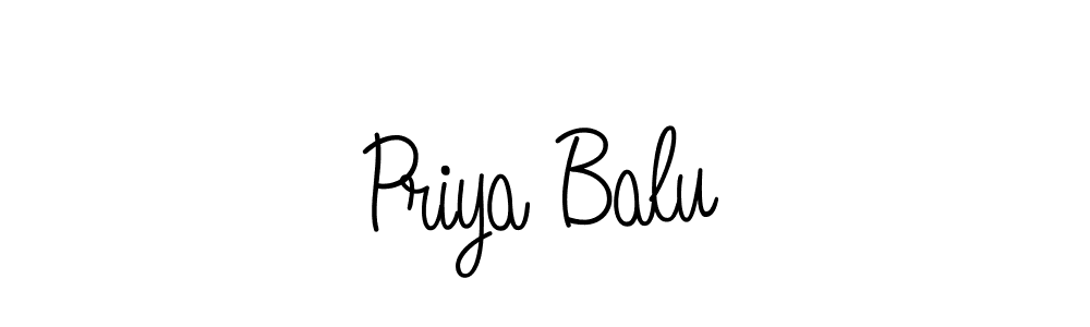 The best way (Angelique-Rose-font-FFP) to make a short signature is to pick only two or three words in your name. The name Priya Balu include a total of six letters. For converting this name. Priya Balu signature style 5 images and pictures png