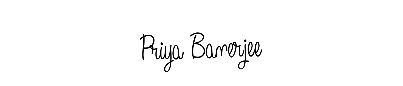 You should practise on your own different ways (Angelique-Rose-font-FFP) to write your name (Priya Banerjee) in signature. don't let someone else do it for you. Priya Banerjee signature style 5 images and pictures png