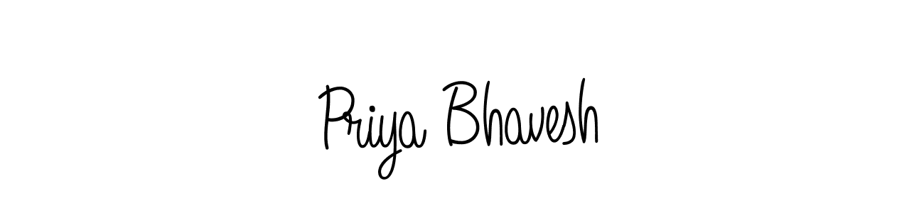 Angelique-Rose-font-FFP is a professional signature style that is perfect for those who want to add a touch of class to their signature. It is also a great choice for those who want to make their signature more unique. Get Priya Bhavesh name to fancy signature for free. Priya Bhavesh signature style 5 images and pictures png