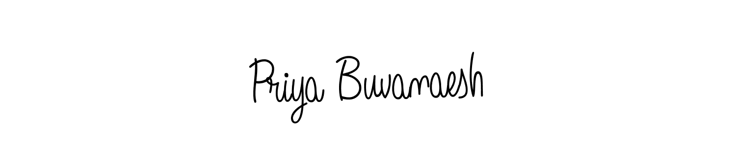 Make a beautiful signature design for name Priya Buvanaesh. With this signature (Angelique-Rose-font-FFP) style, you can create a handwritten signature for free. Priya Buvanaesh signature style 5 images and pictures png