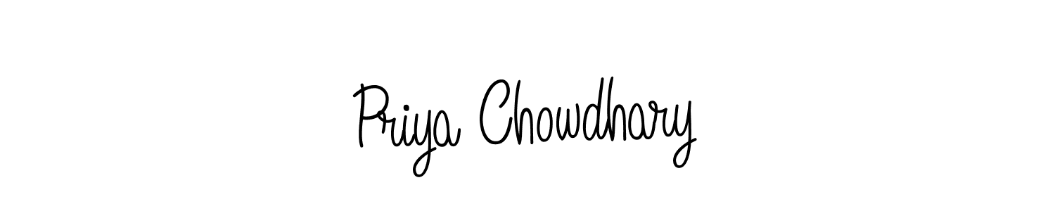 Use a signature maker to create a handwritten signature online. With this signature software, you can design (Angelique-Rose-font-FFP) your own signature for name Priya Chowdhary. Priya Chowdhary signature style 5 images and pictures png