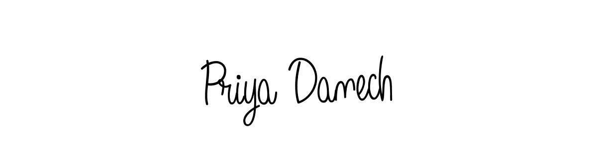 You should practise on your own different ways (Angelique-Rose-font-FFP) to write your name (Priya Danech) in signature. don't let someone else do it for you. Priya Danech signature style 5 images and pictures png