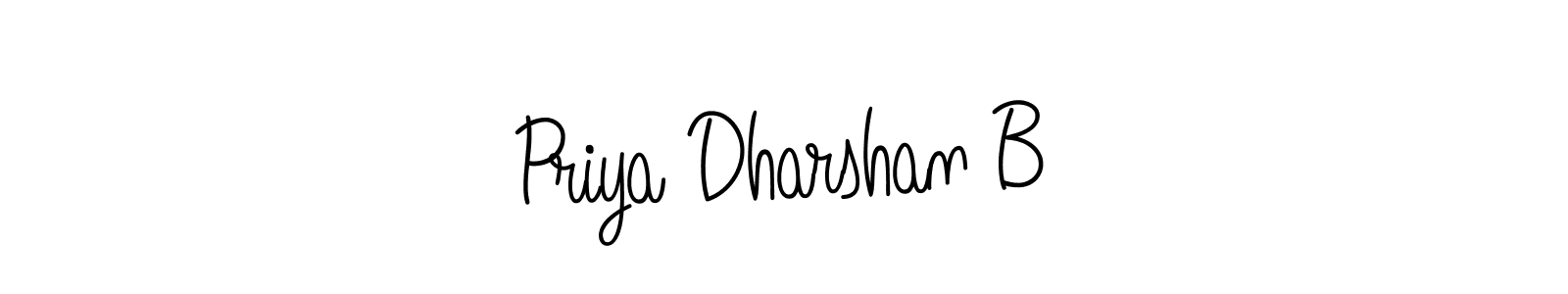 The best way (Angelique-Rose-font-FFP) to make a short signature is to pick only two or three words in your name. The name Priya Dharshan B include a total of six letters. For converting this name. Priya Dharshan B signature style 5 images and pictures png