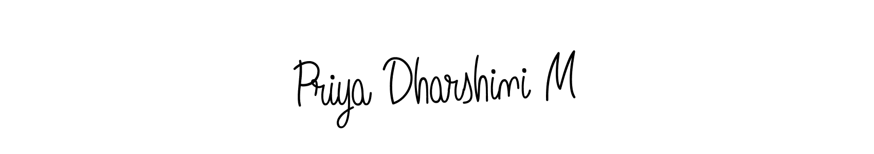 How to make Priya Dharshini M name signature. Use Angelique-Rose-font-FFP style for creating short signs online. This is the latest handwritten sign. Priya Dharshini M signature style 5 images and pictures png
